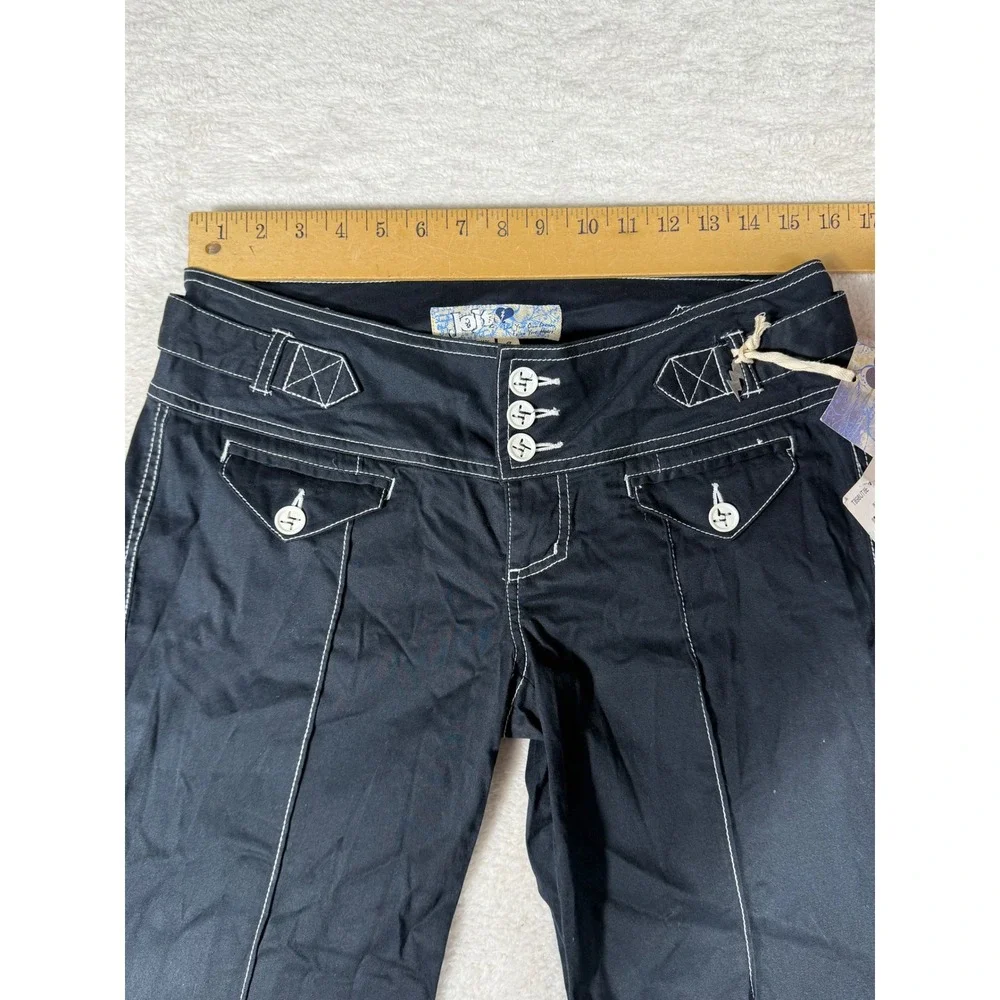 Jolt Capri Pants Women 9 Black NEW Contrast Stitch‎ Y2K Mall Goth Cropped gaucho